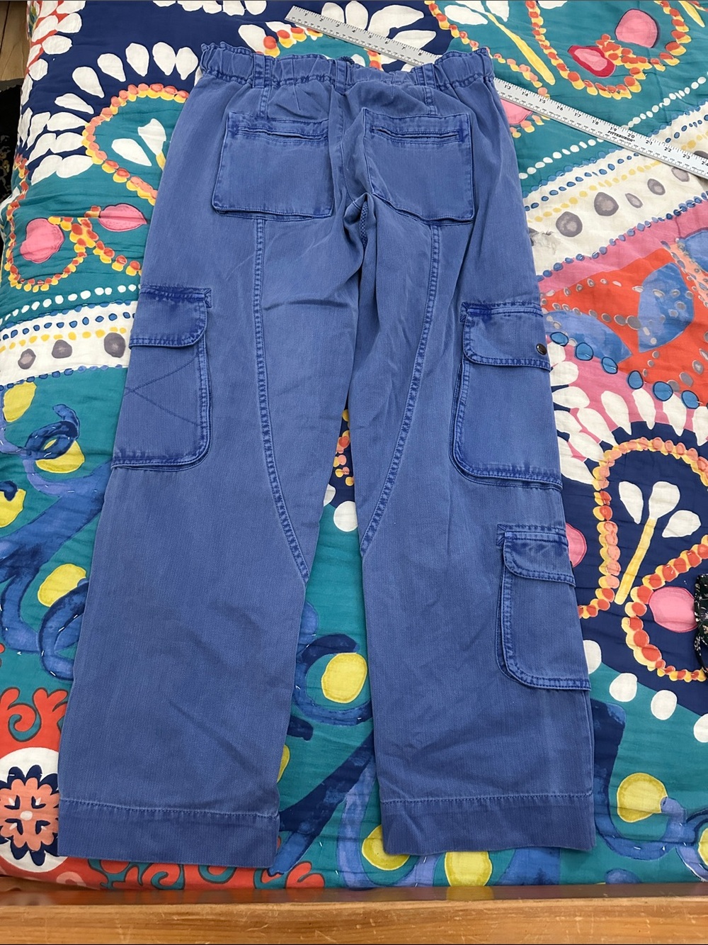 Free People Royal Blue Cargo Pants with Utility Pockets - Picture 5 of 8